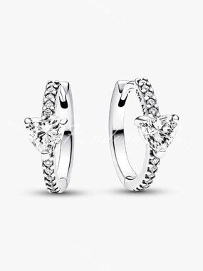 Pandora Sparkling Heart Hoop Earrings